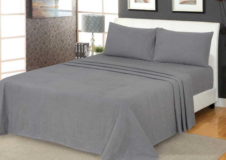Thermal Flannelette 100% Brushed Cotton Sheets Set 32cm Deep Warm Cosy All Sizes - Image 2 of 4