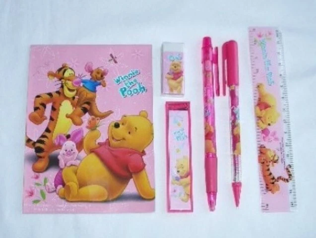 Juego de 2 Papelería Winnie the Pooh NUEVO Lápiz Lápiz Regla Borrador Bloc de Notas Plomo Extra Foto 3 de 3
