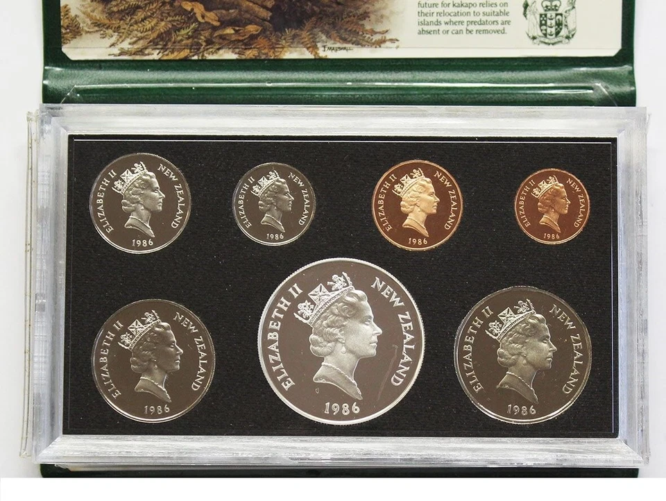 New Zealand - 1986 - Silver Proof Coin Set --  Kakapo Bird - Image 2 of 2