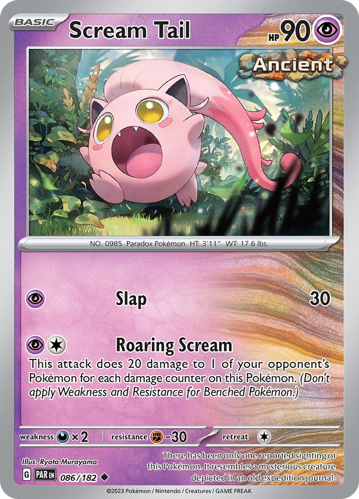 Pokemon TCG Scream Tail 086/182 Paradox Rift Regular | eBay