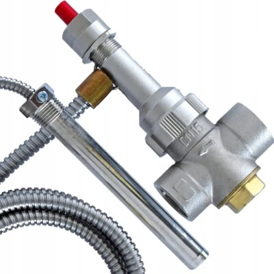 ESCO Thermische Ablaufsicherung 1/2 " 3/4 " mit Kapillarrohr 1,5m Tauchhülse Kessel