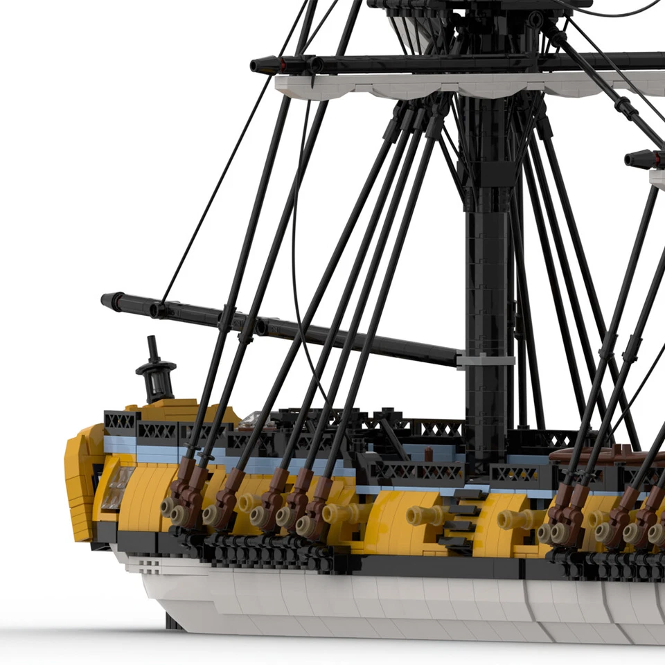 MOC: 14-gun Sloop Rigged Ship with 2 Masts and Interior 3233 Pieces DIY - Image 4 of 4