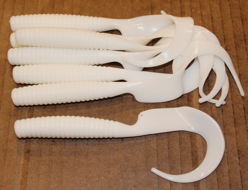 50 Esche Plastiche Big Bite Baits Fat Grub 3" Bianco - Lombrichi Per Pesca Bass, Crappie E Walleye
