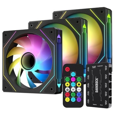 DARKROCK F120 3in1 120mm Infinite Mirror Case Fans w/ 20 Ports Contoller - Black