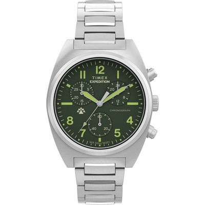 Mens Wristwatch TIMEX EXPEDITION NORTH TW2Y61300 Chrono Stainless Steel Green