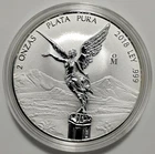 2018 Mexico 2 oz Silver Libertad Reverse Proof .999 fine silver