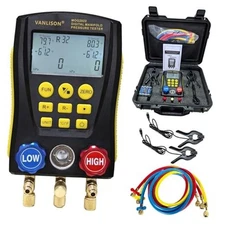 Pro-Grade Digital Manifold Gauge Set – HVAC Gauges AC Refrigerant Diagnostic 