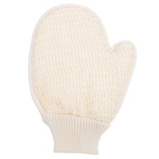 Durable Beige Shower Glove for Exfoliation and Body Washing Home Bath Use