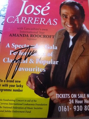 Die drei Tenöre Opernlegende Verdi Puccini JOSE CARRERAS handsignierter Flyer
