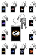 NFL Football Neon Light Bar Sign Style Team Logo 2 Sided Large Photo Keychain