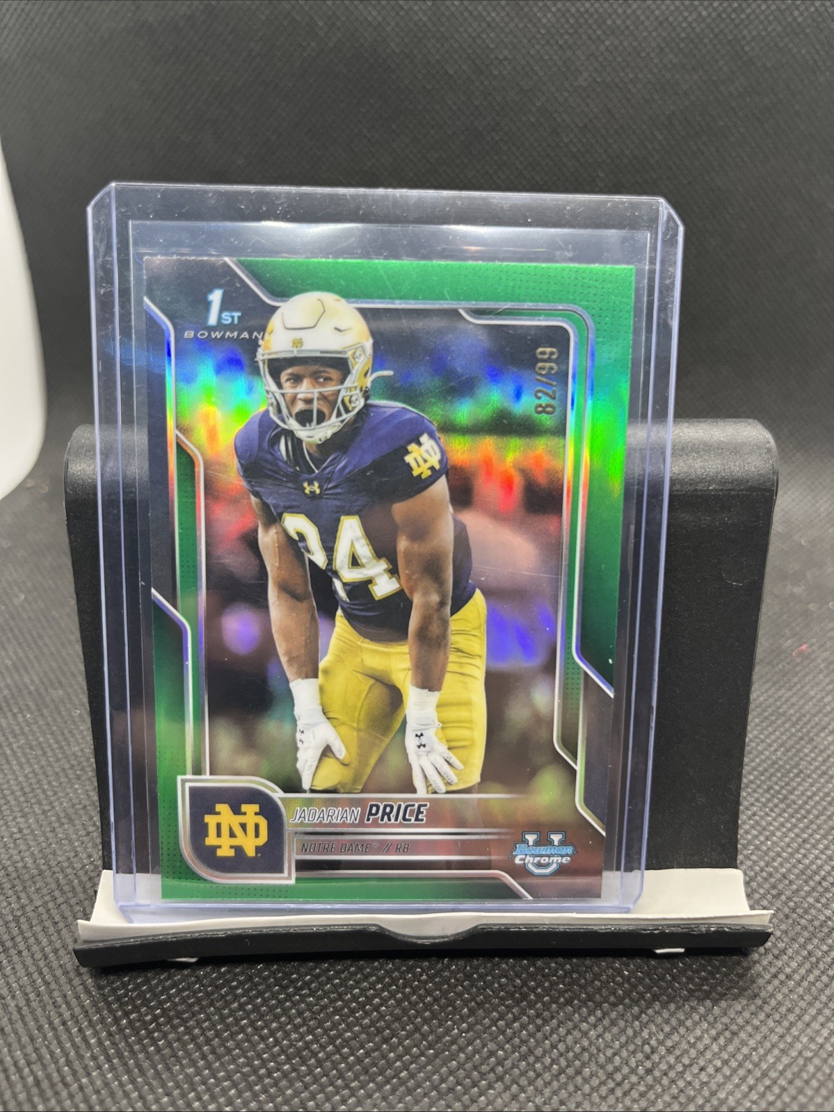 Jadarian Price 2025 Bowman U Chrome - 1st Green /99 SP - Notre Dame