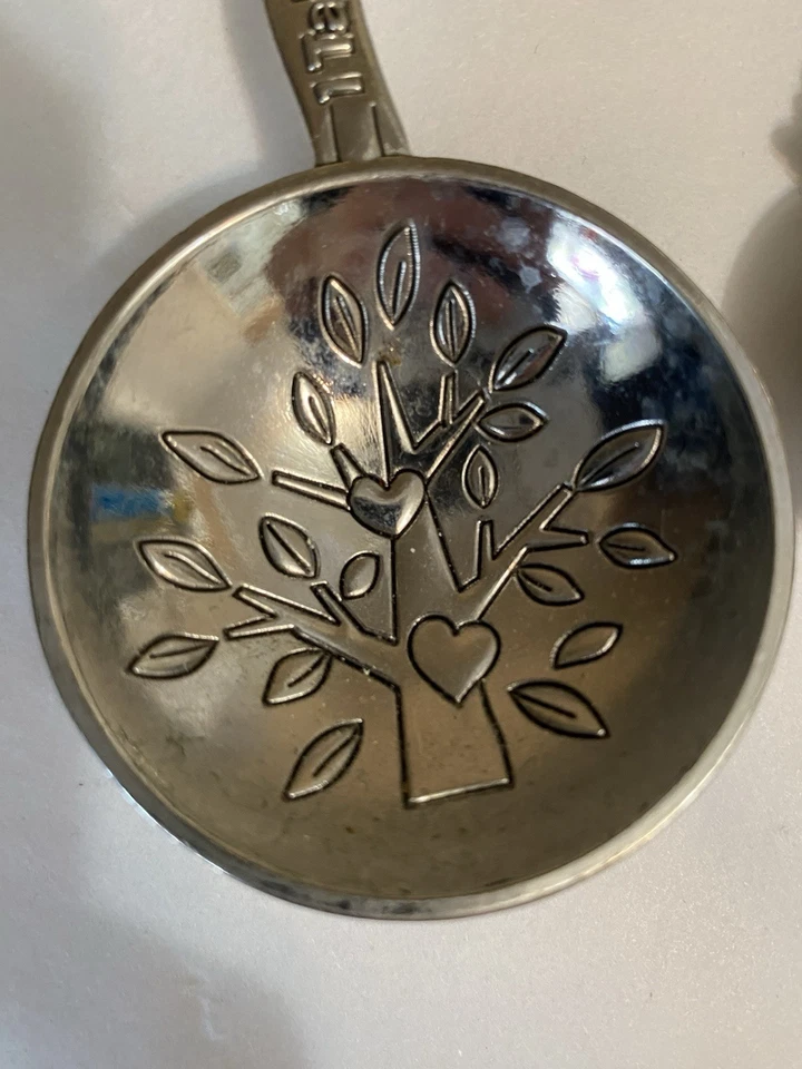 Owls Measuring Spoons Amber Silver Owls Branches Tree Hearts 4 Pc Set - Image 3 of 4