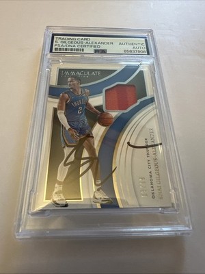 2021-22 Panini Immaculate PSA Auth. Auto /99 Shai Gilgeous-Alexander Game Used