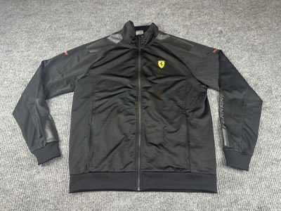 Scuderia Ferrari Jacket Mens Large Black Puma F1 Formula One Track Racing Car