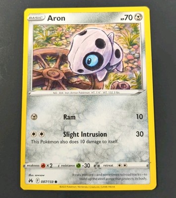 Pokemon Crown Zenith Aron Common Card 087/159 NM