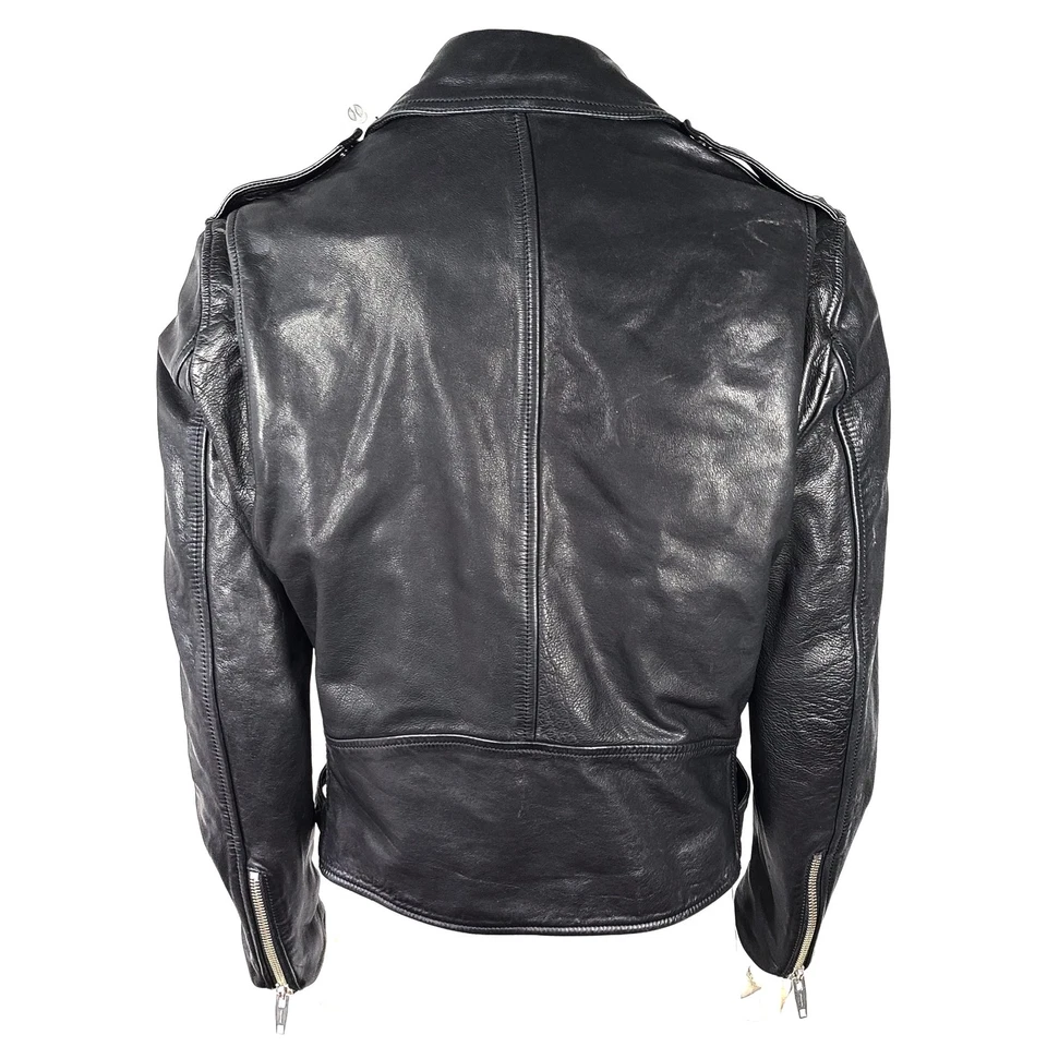 Chaqueta de moto de cuero negra para hombre THE KOOPLES talla M Foto 3 de 4