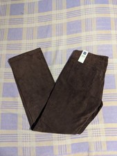 Vintage NWT GAP 1969 Brown Suede Leather Boot Cut Pants 32 x 32 Y2k Biker Sz 8
