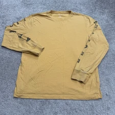 American Eagle Super Soft Standard Fit T-Shirt Mens Medium Yellow Long Sleeve