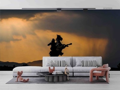 3D Cowboy Horse Night Scene Wall Murals Wallpaper Murals Wall Sticker