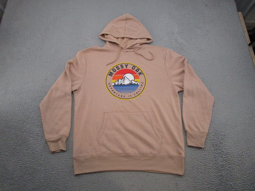 Mossy Oak Adventure is Calling Mountain Graphic Hoodie Mens Size L Nature