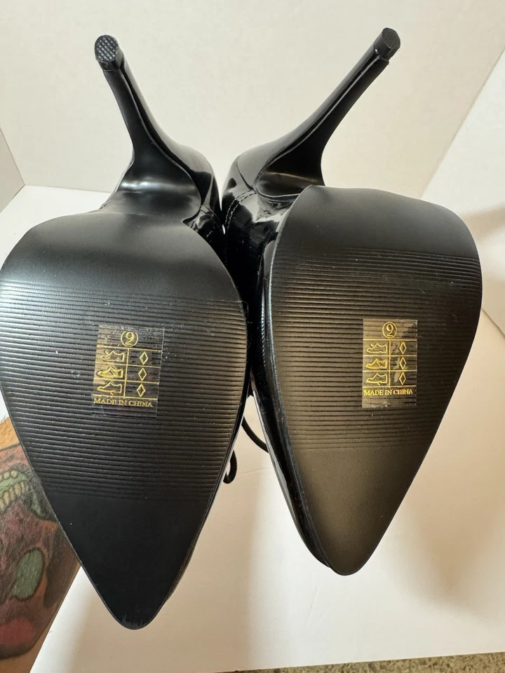 Sexy Zapatos Con Cordones Negro Oxford Botines Tacones de aguja 6" Tacones Bombas DOM460/B - Talla 9 Foto 2 de 3