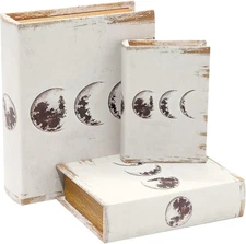 Decorative Book Boxes, Vintage Style Fake Book Set of 3 Storage Organizers in 11