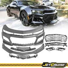 Fits 16-18 Chevy Camaro ZL1 Style Front Bumper Cover Conversion & Lip Grille PP
