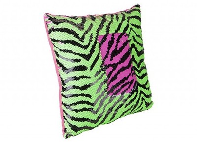 Neon Wendekissen Pailletten quadratisch 40 cm rosa grün Schlafzimmer Wohndeko Geschenk