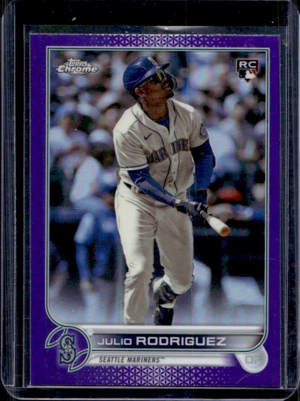 2022 Topps Chrome Update Julio Rodriguez RC Purple Refractor #USC150 Mariners