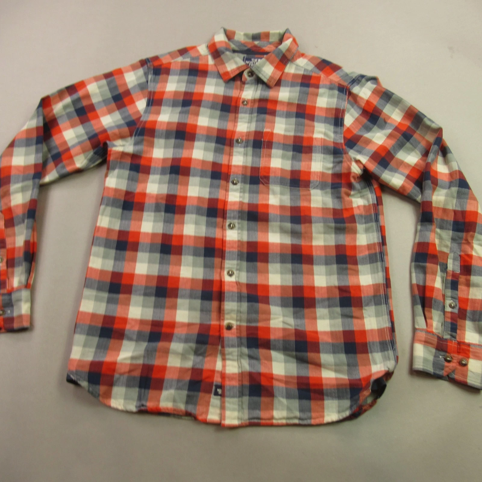 North Face Shirt Mens Small Long Sleeve Checks Pocket Button Front Casual