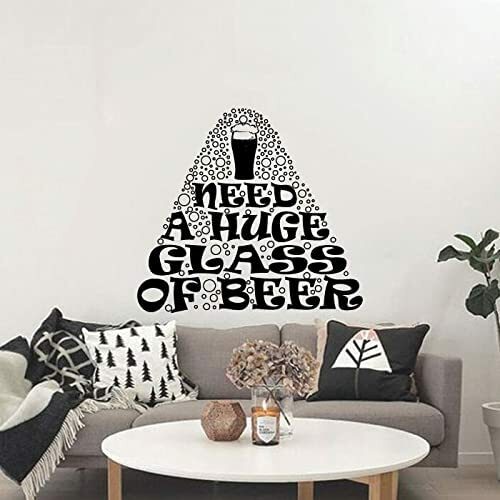 Huge Beer Glass Quote Vinyl Wall Decal for Home Bar Cellar Room