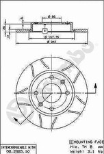 2x BREMBO Bremsscheibe Hinterachse, Vorderachse u.a. für CITROËN, PEUGEOT