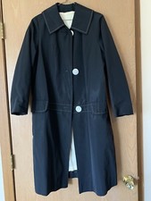 60s 70s long black trench coat