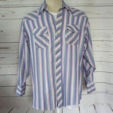 Vintage 60s 70s Plaid Wrangler Pearl Snap Yoke Western Cowboy Men's Shirt XL