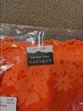 14/16 Cacique Wide Side Lace Thong Panty Pink NEW