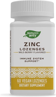 Nature's Way Zinc with Echinacea & Vitamin C / 60 Vegan Lozenges, Beige
