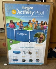 Funsicle P20015331 15 ft Activity Round Above Ground Pool, Includes SkimmerPlus