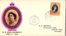 1953 UK Nyasaland Zomba Coronation H M Elizabeth II Cover to England London