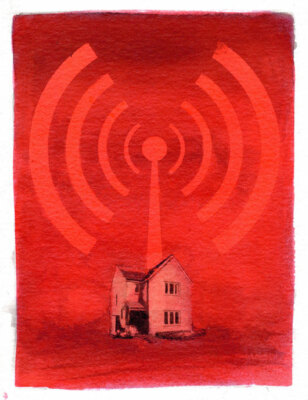 ''Commune'' Pen Ink drawing on paper  ISONERV artist / eine banksy fairey print