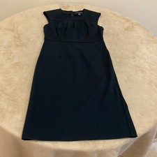 Banana Republic Womens Black Sleeveless Pleated Front Sheath Dress Size 2