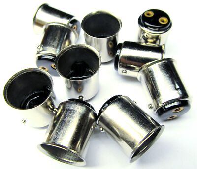 BA15d Bayonet Base 10 Pack Car LED Light Lamp Bulb Socket Base Adapter 1076