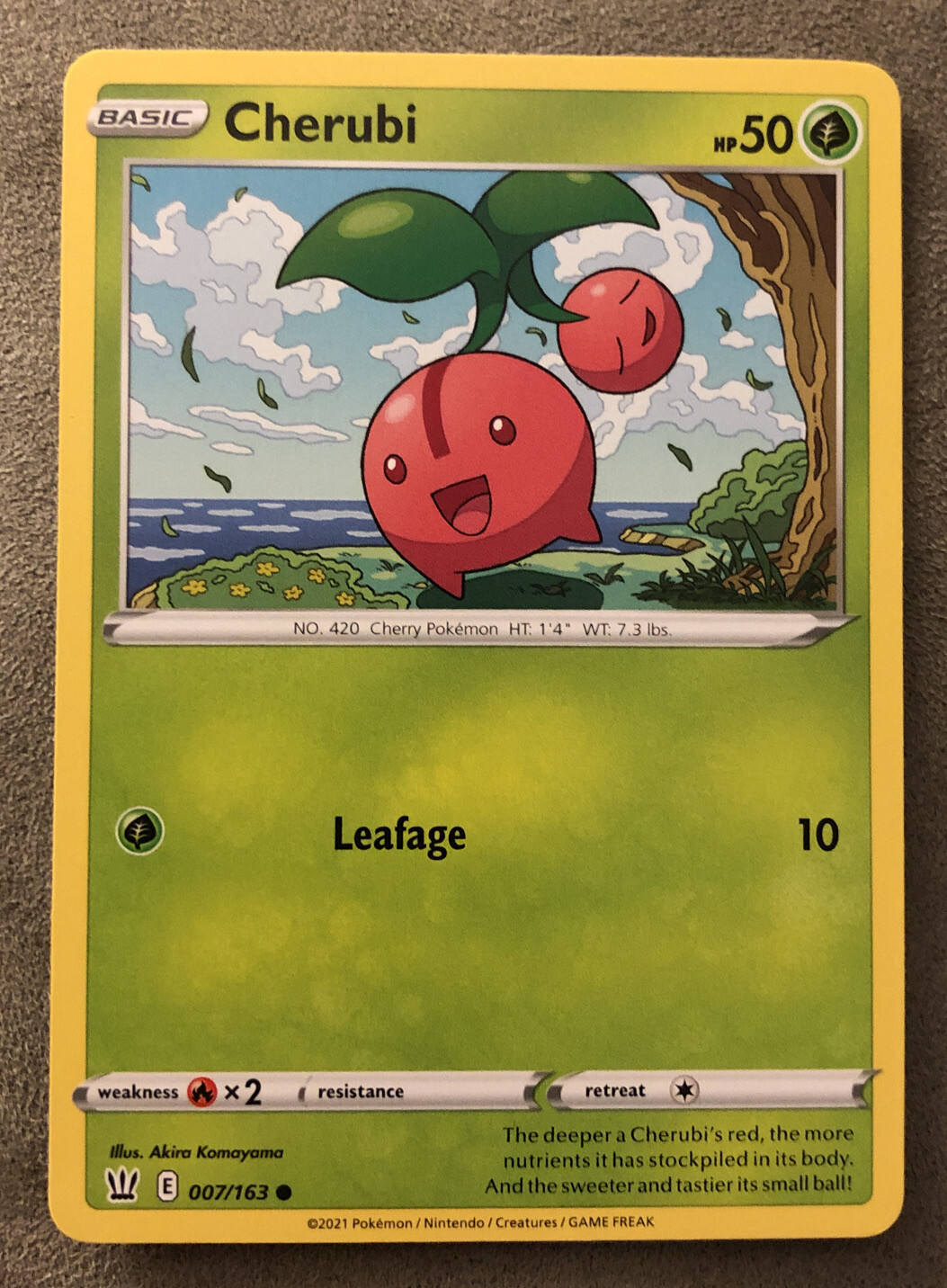 2021 Pokemon TCG Sword & Shield Battle Styles Cherubi 007/163 NM
