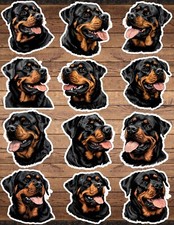 Rottweiler Dog Die Cut Vinyl Stickers Set Scrapbooking Laptop WaterBottle