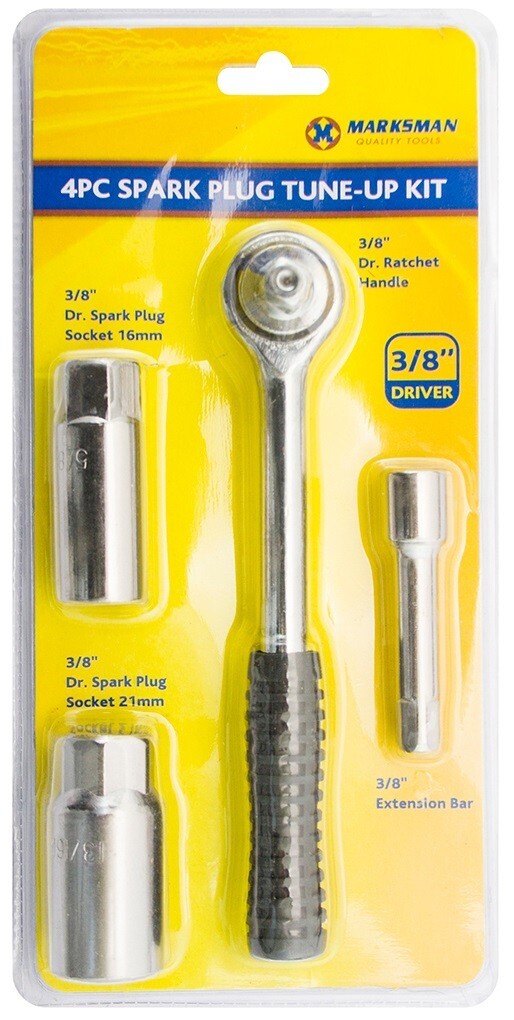 4PC SPARK PLUG TUNING KIT SOCKET DRIVE CAR RATCHET EXTENSION BAR DIY