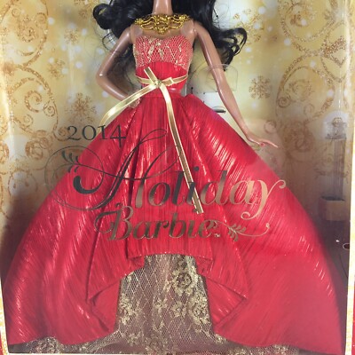 Barbie AA 2014 Holiday – Robe Rouge Et Or, Mattel BDH14, Boîte NRFB