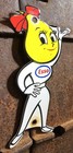 VINTAGE ESSO GASOLINE PORCELAIN 8" OIL DROP GIRL SERVICE STATION PUMP PLATE SIGN — photo 2