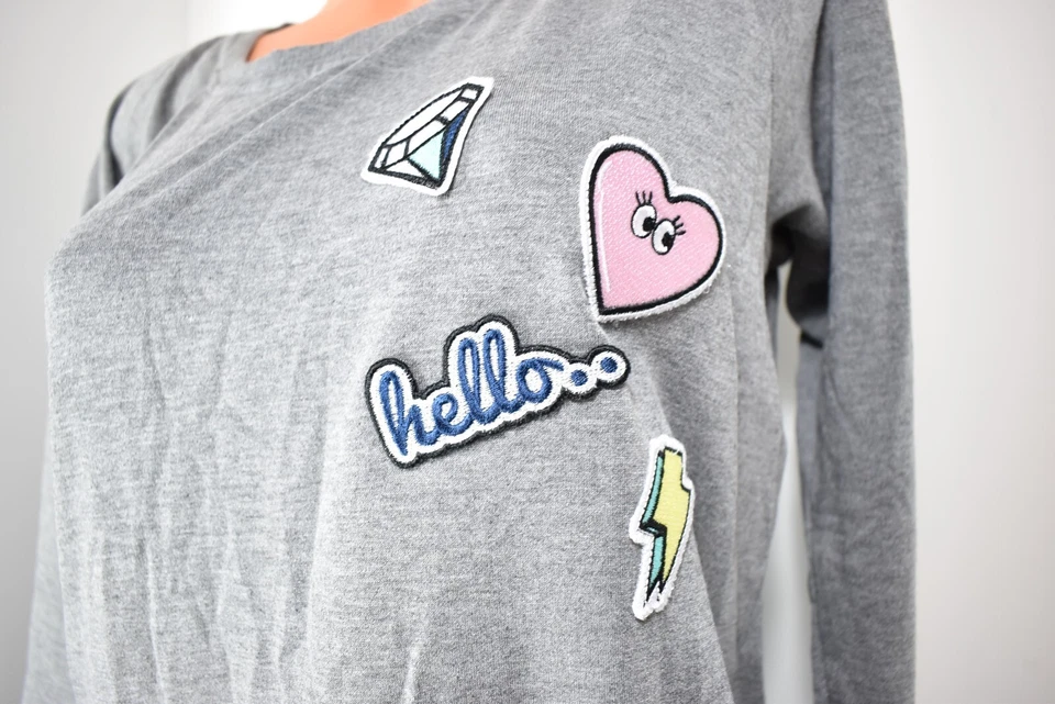 Top de pijama gris parches Jenni by Jennifer Moore para mujer talla mediana nuevo con etiquetas Foto 3 de 4