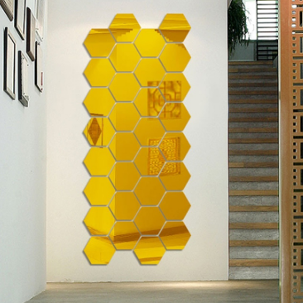 3d Glass Mirror Tiles Wall Sticker Square Self Adhesive Stick On DIY