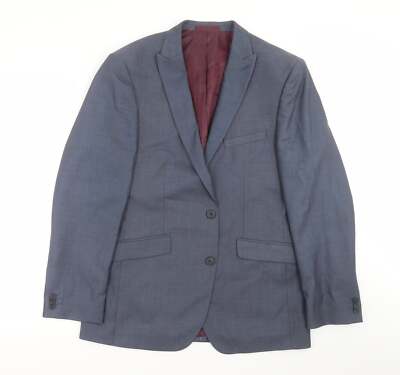 Taylor & Wright Herren Anzugjacke Blau Polyestermischung Größe 40 Tailored Fit
