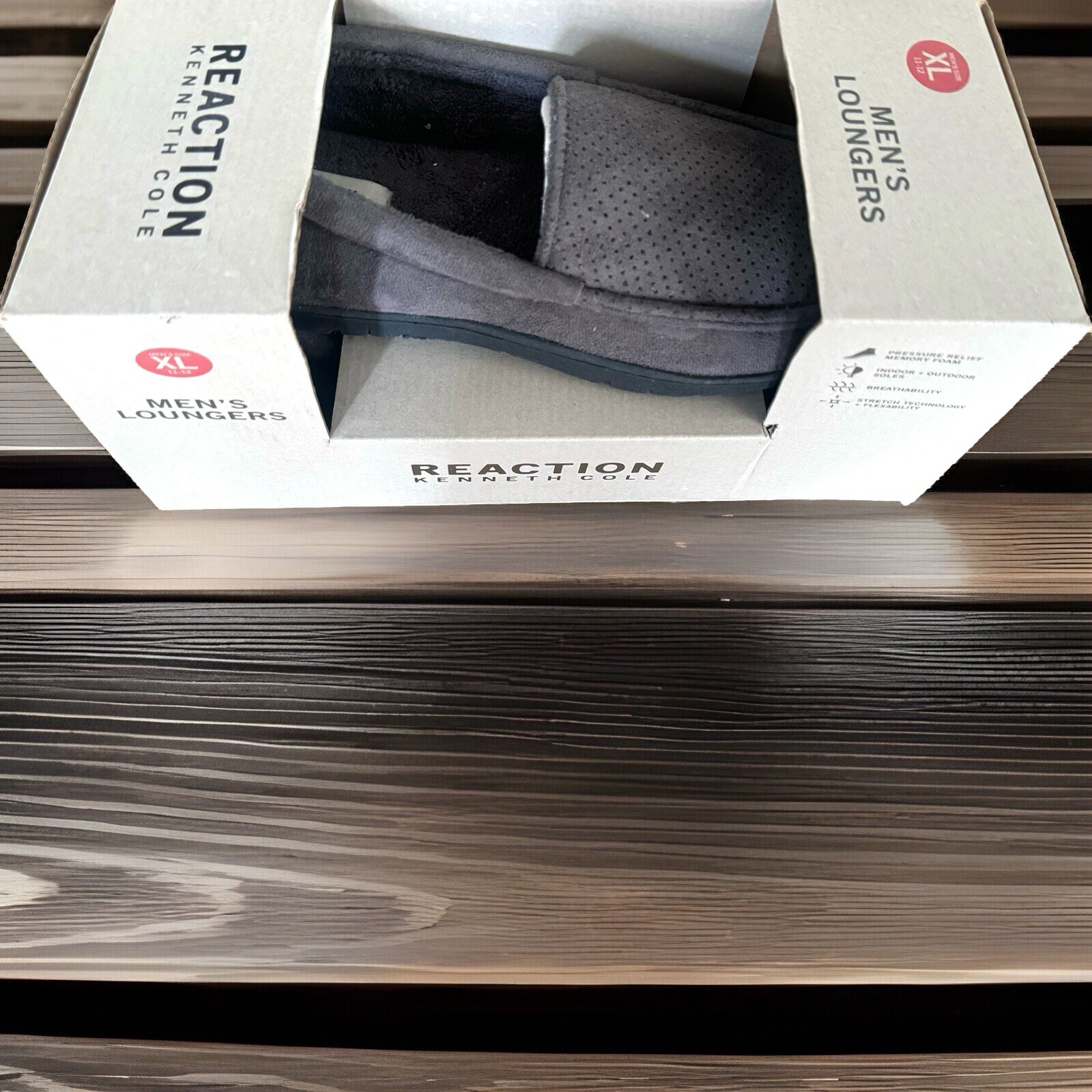 SAOLA PANTOFOLE KENNETH COLE RESPONSE GRIGIO SUOLA INTERNA ESTERNA UOMO TAGLIA XL 11 12